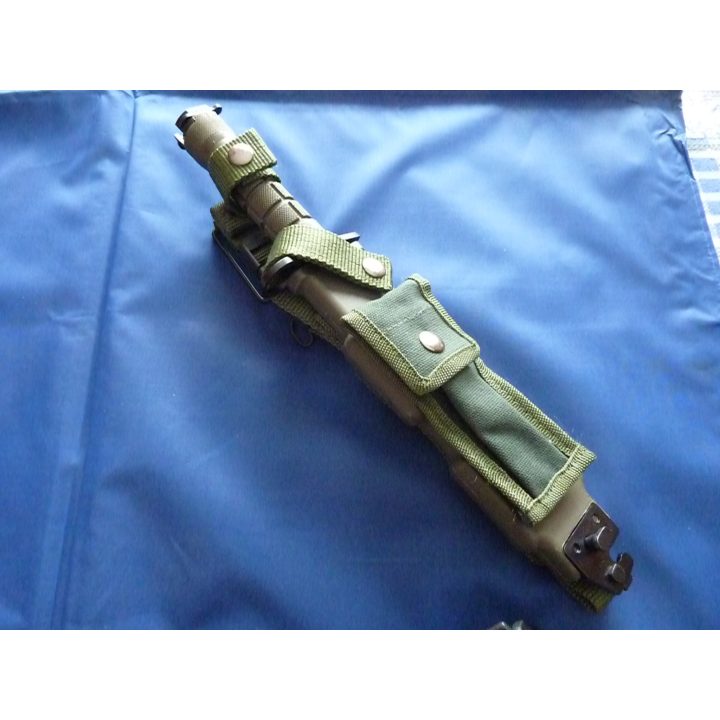 Couteau m9 vert + étui clip ceinture 31cm