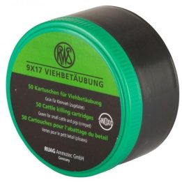 CARTOUCHE D'ABATTAGE RWS VERTE 9X17 BOITE DE 50X