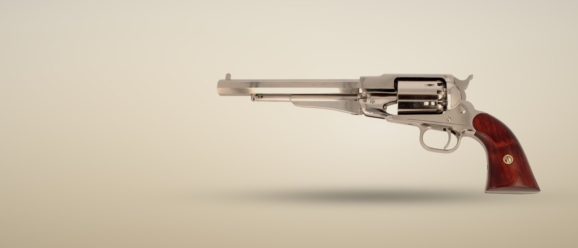 Revolver Remington 1858 nickelé à poudre noire